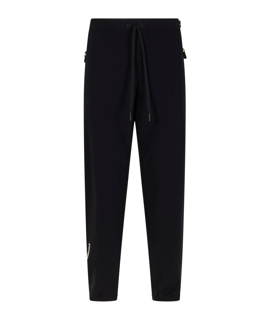 MONCLER GRENOBLE Черные полиамидовые повседневные брюки, фото 1