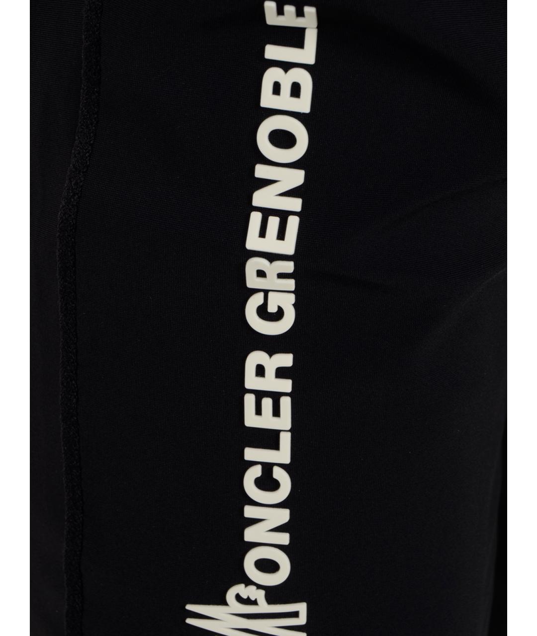 MONCLER GRENOBLE Черные полиамидовые повседневные брюки, фото 3