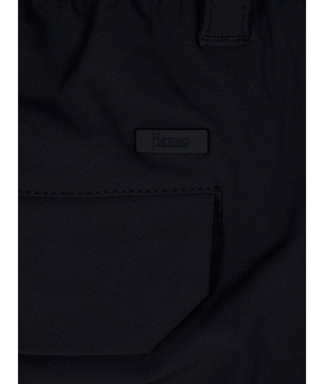 HERNO Темно-синие полиэстеровые повседневные брюки, фото 3