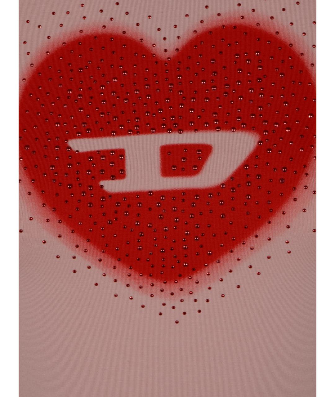 DIESEL Розовая хлопковая футболка, фото 3