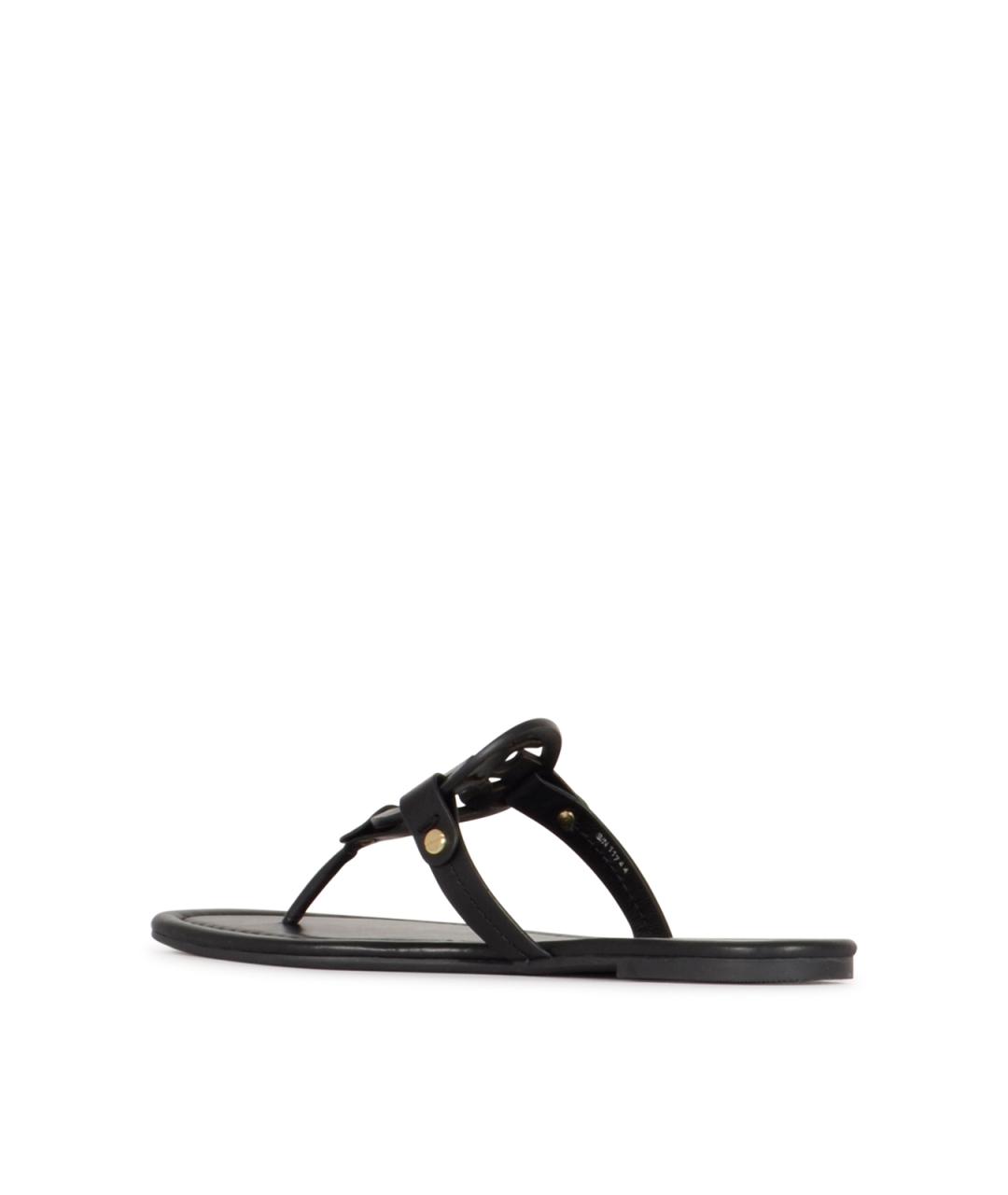 TORY BURCH Черные кожаные шлепанцы, фото 3