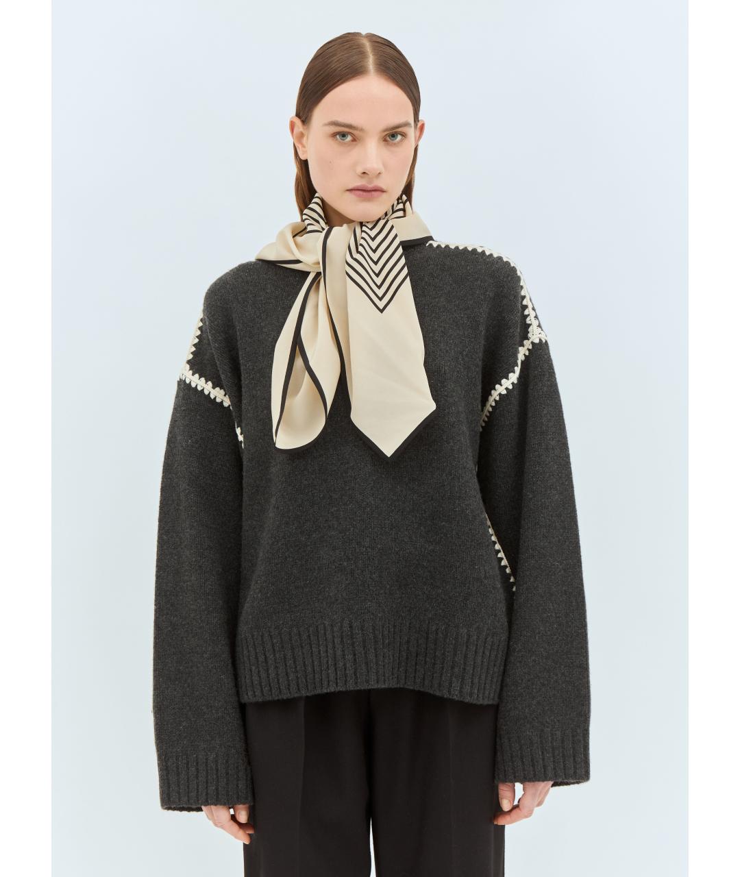 TOTEME Бежевый шелковый платок, фото 6