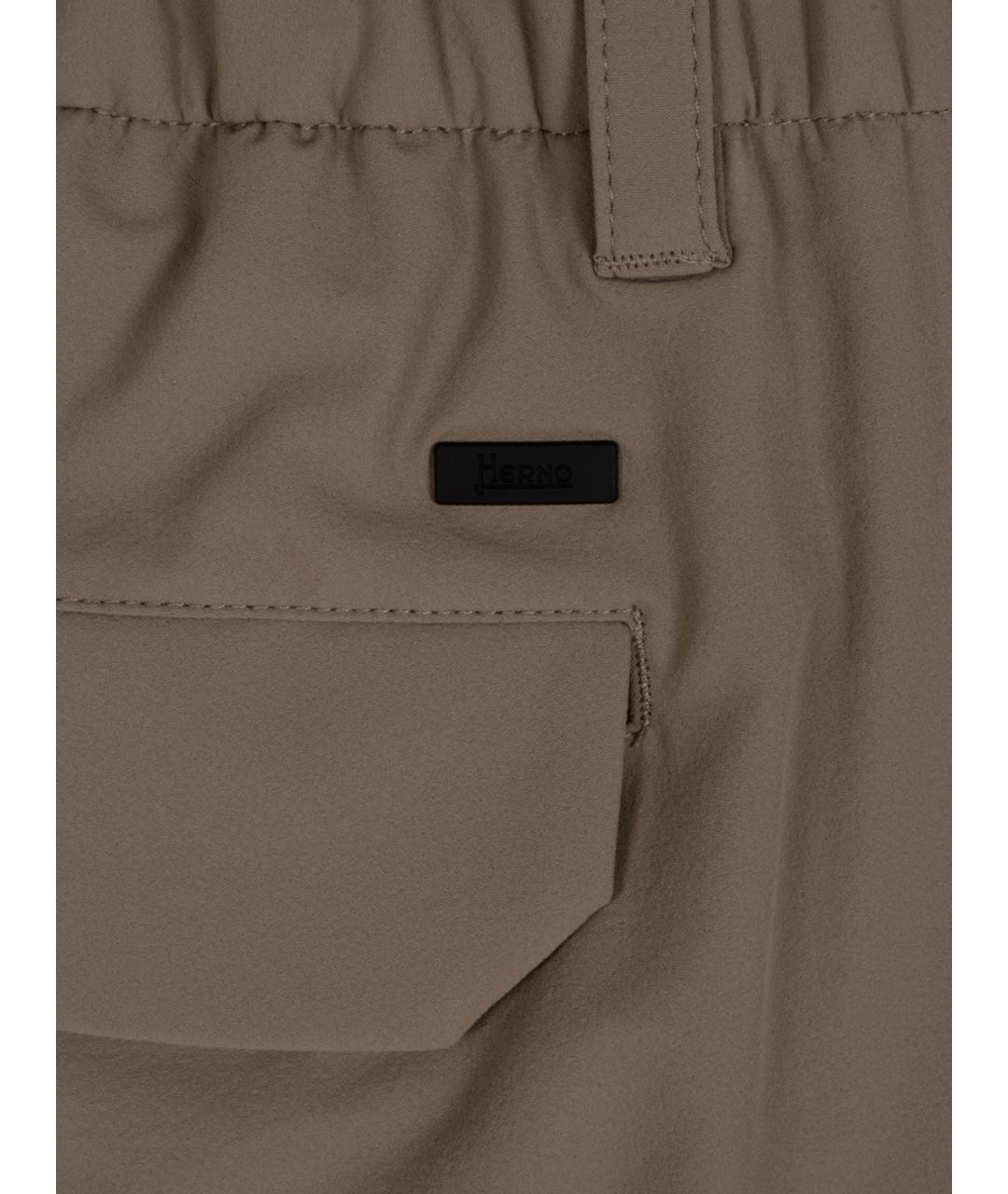 HERNO Серые полиэстеровые повседневные брюки, фото 3