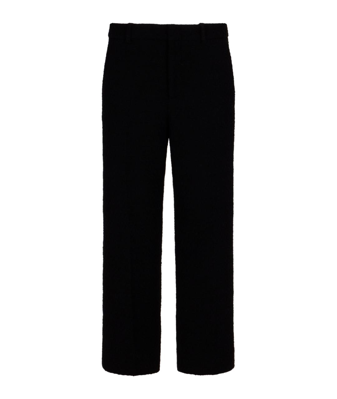 GUCCI Черные шерстяные прямые брюки, фото 1