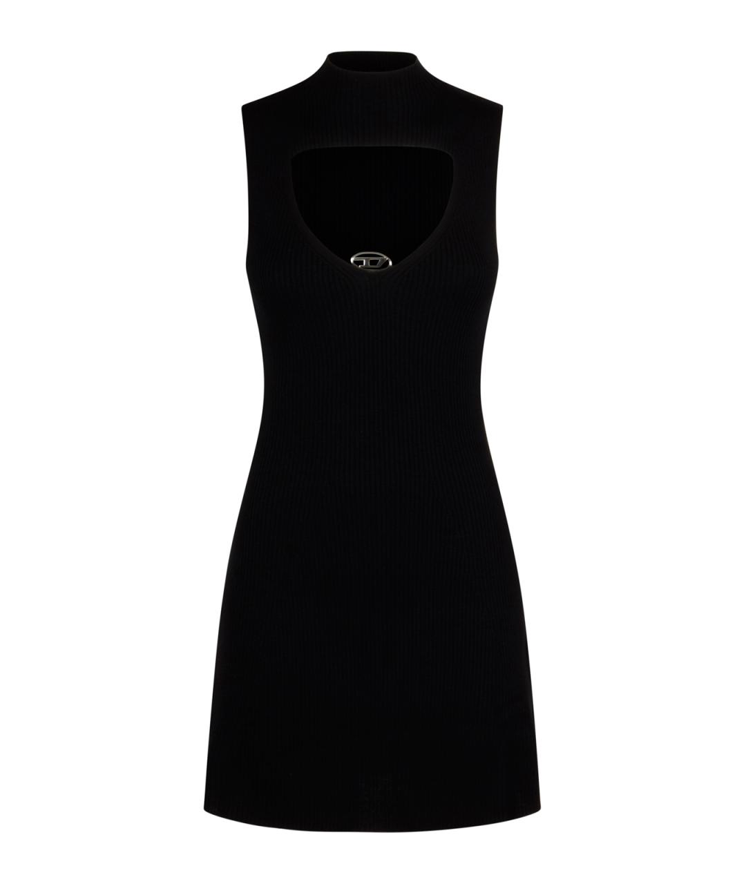 DIESEL Черное шерстяное повседневное платье, фото 1