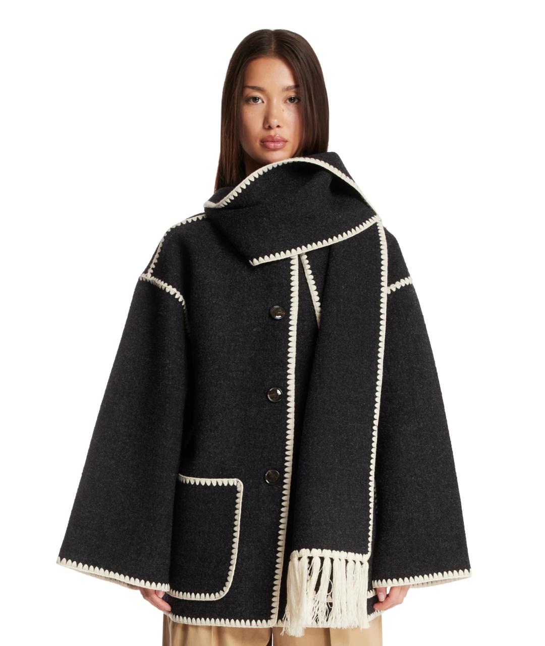 TOTEME Антрацитовое шерстяное пальто, фото 4