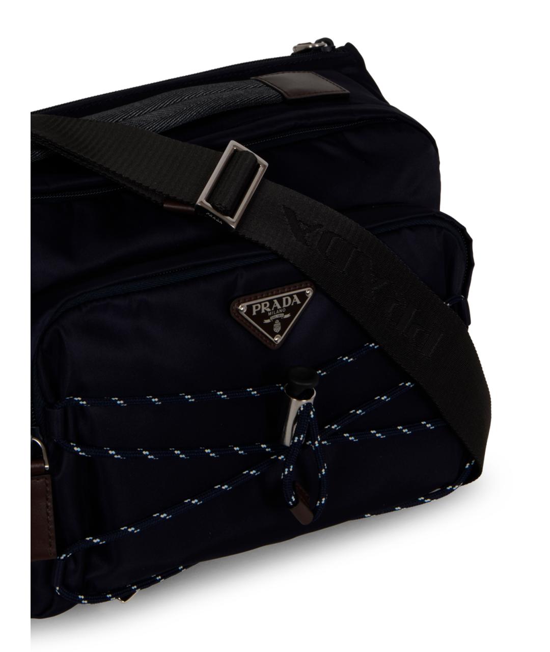 PRADA Темно-синяя тканевая сумка на плечо, фото 4