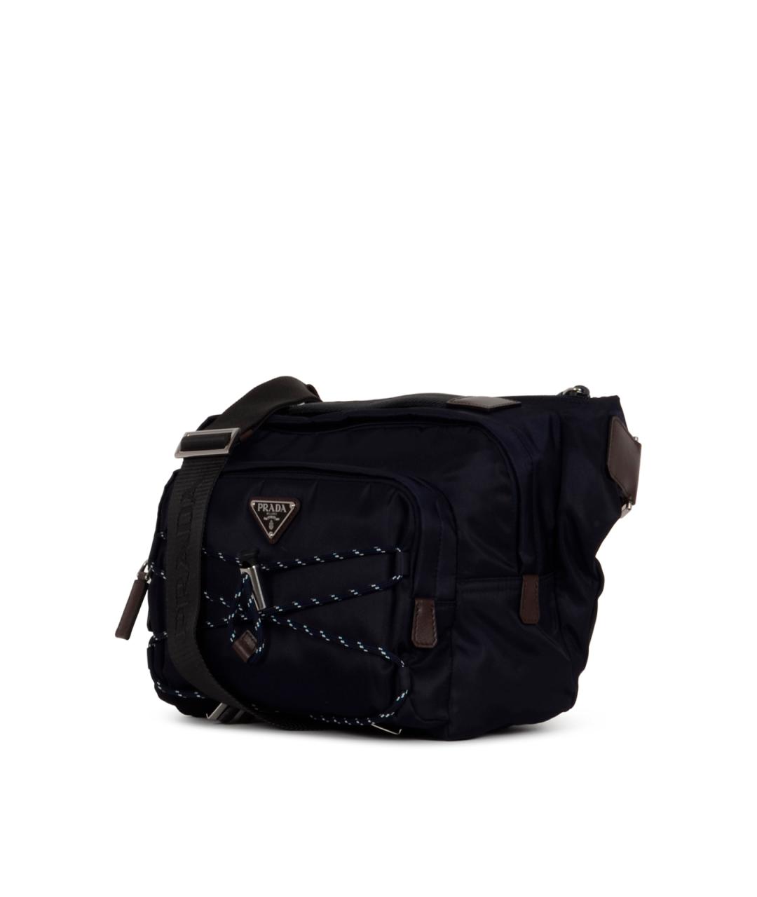 PRADA Темно-синяя тканевая сумка на плечо, фото 2