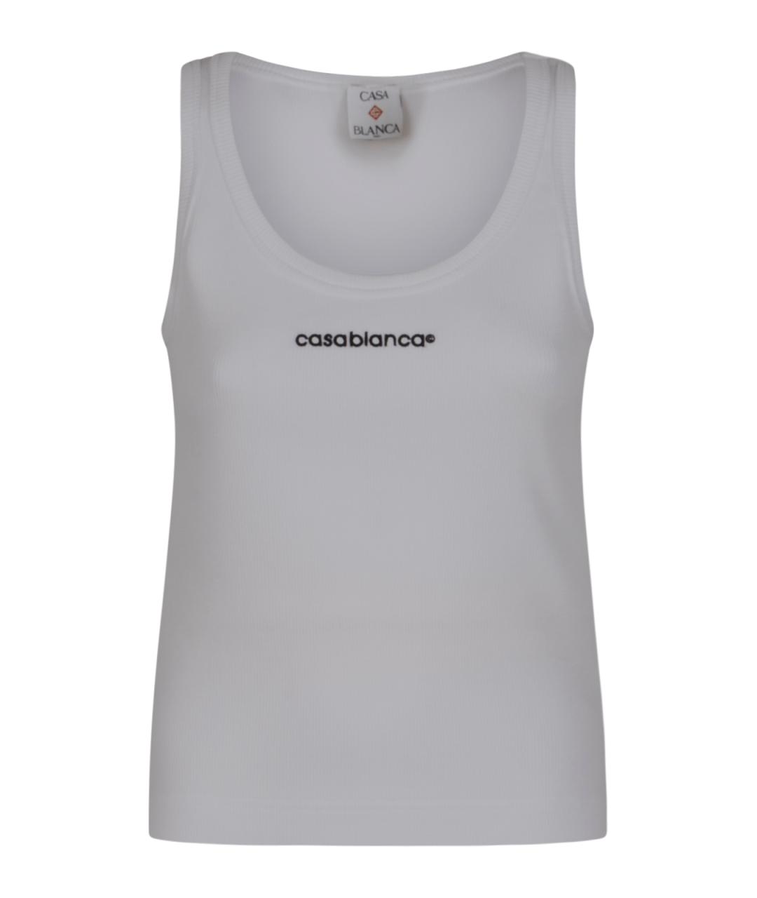 CASABLANCA Белая хлопковая майка, фото 1