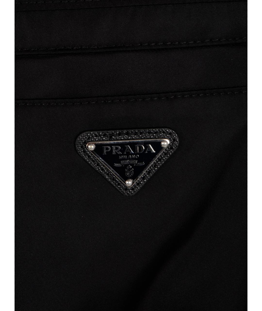 PRADA Черные полиамидовые повседневные брюки, фото 3