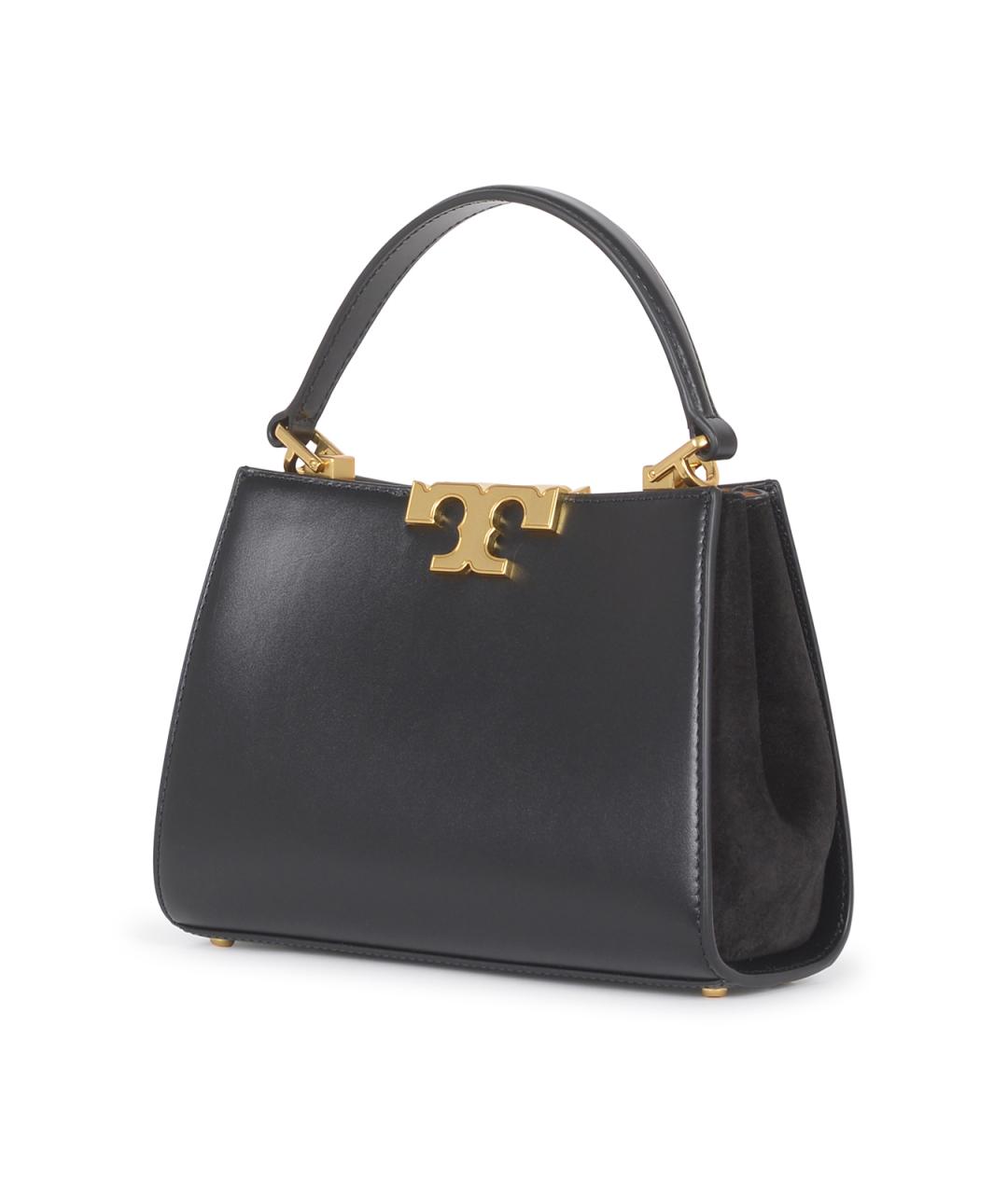 TORY BURCH Черная кожаная сумка с короткими ручками, фото 2