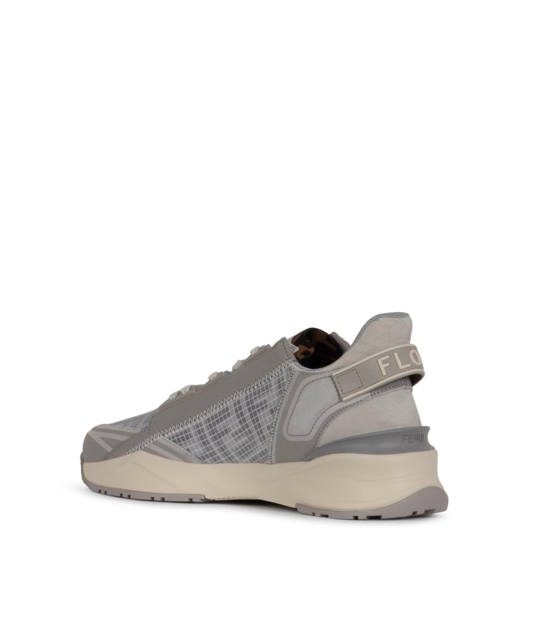 FENDI Серые текстильные низкие кроссовки / кеды, фото 3