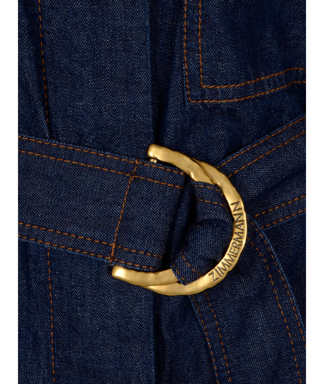 ZIMMERMANN Синее хлопковое повседневное платье, фото 3