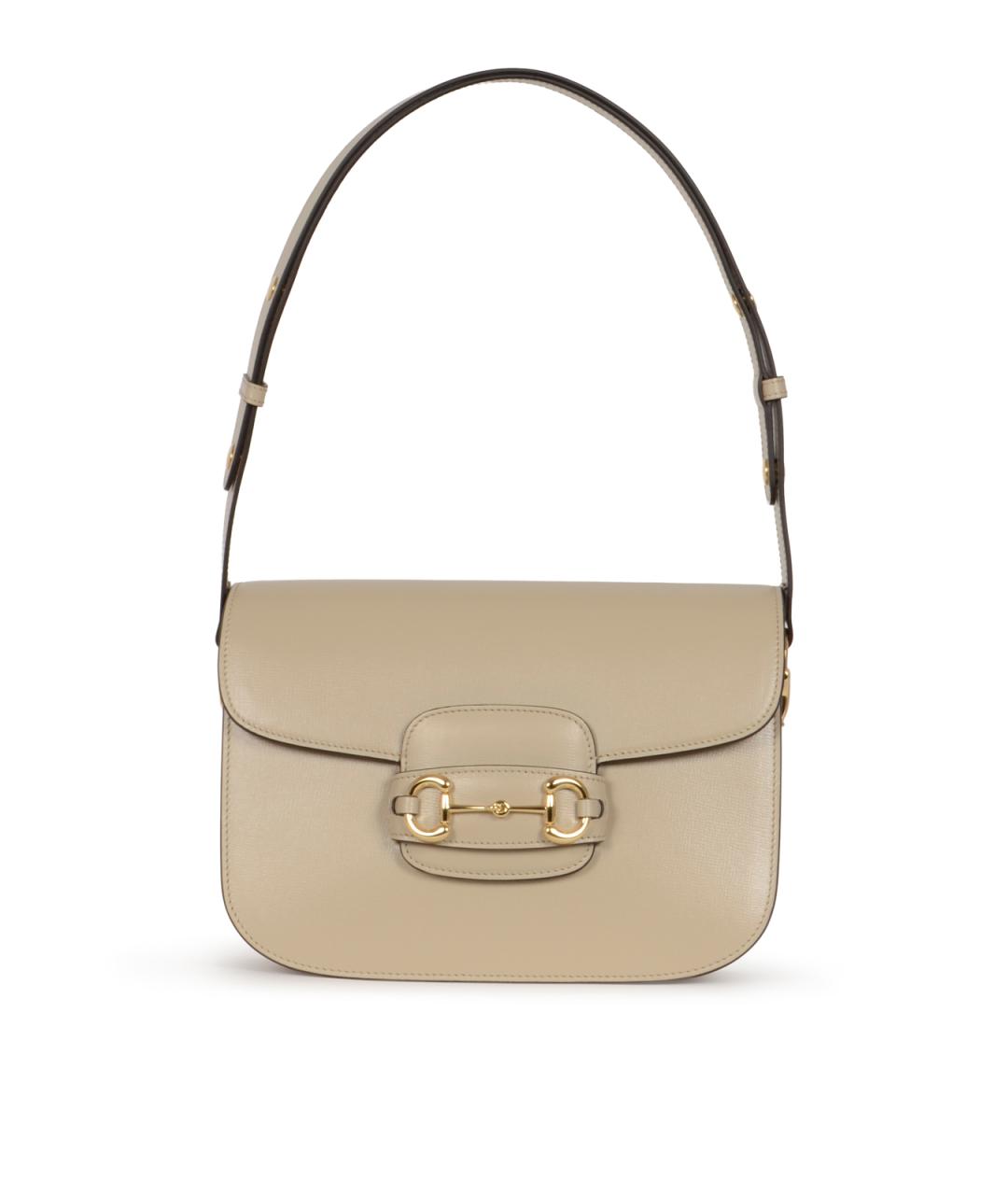 GUCCI Бежевая кожаная сумка через плечо, фото 1