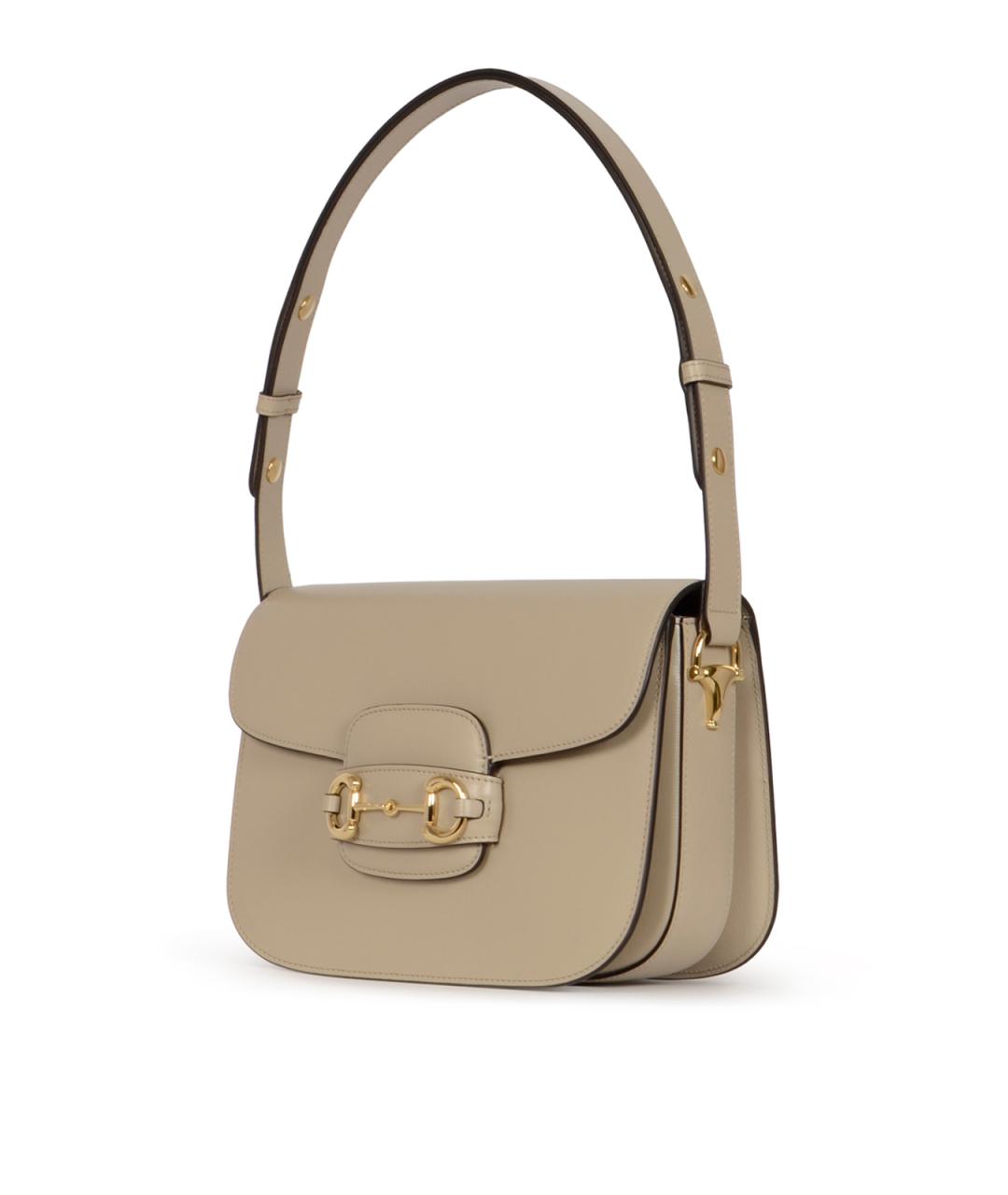 GUCCI Бежевая кожаная сумка через плечо, фото 2