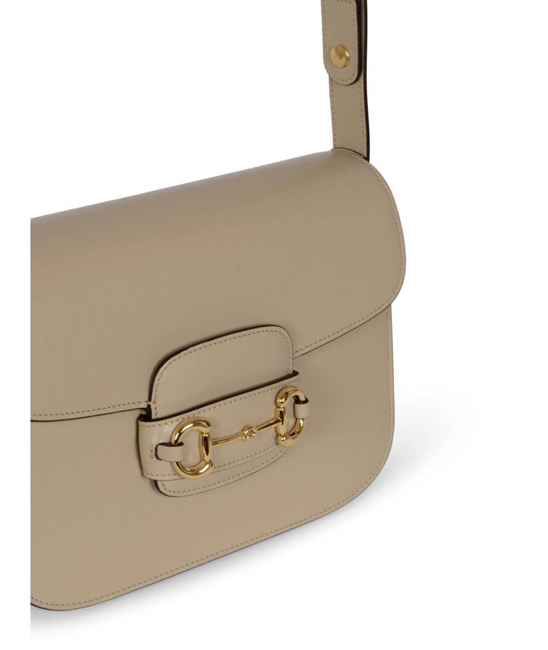 GUCCI Бежевая кожаная сумка через плечо, фото 4