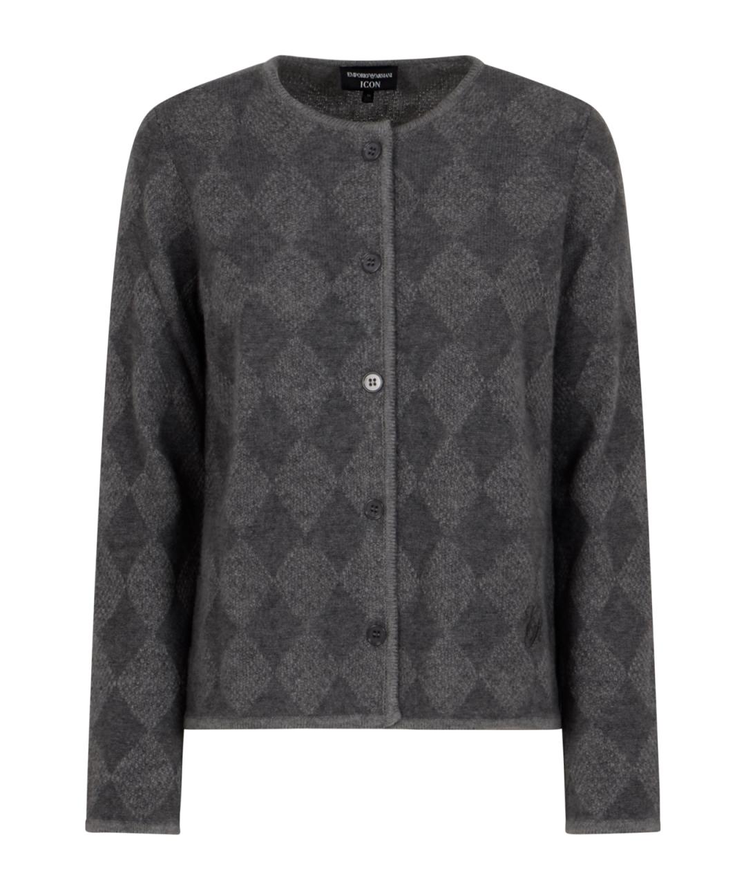 EMPORIO ARMANI Серый шерстяной кардиган, фото 1