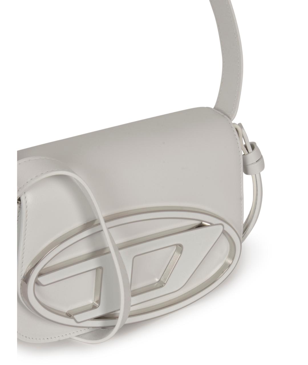 DIESEL Белая кожаная сумка через плечо, фото 4