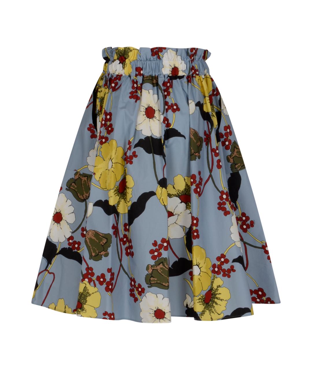 MARNI Голубая хлопковая юбка миди, фото 2