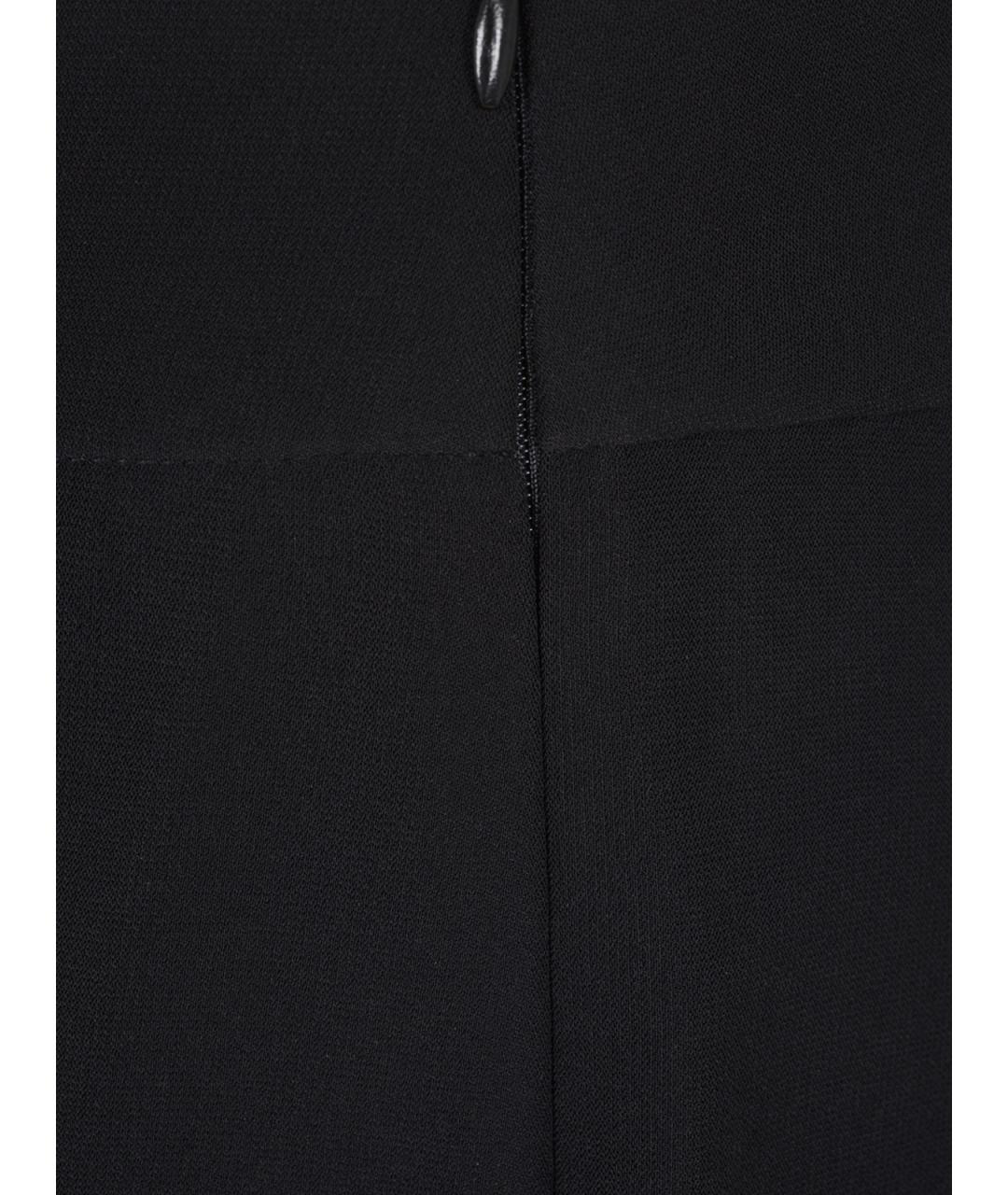 EMPORIO ARMANI Черные полиэстеровые прямые брюки, фото 4