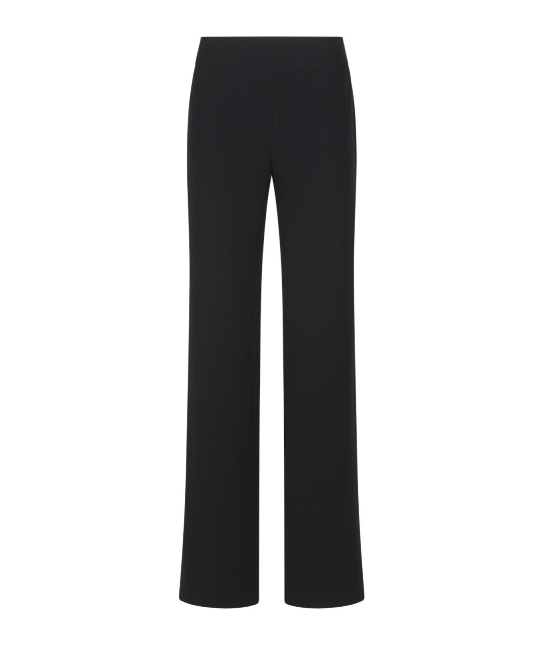 EMPORIO ARMANI Черные полиэстеровые прямые брюки, фото 1