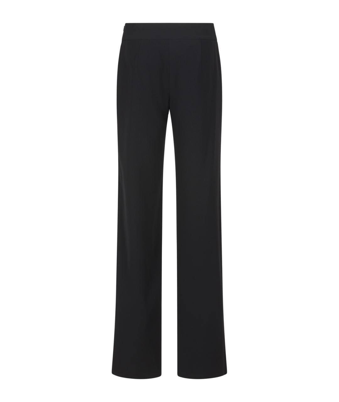 EMPORIO ARMANI Черные полиэстеровые прямые брюки, фото 3