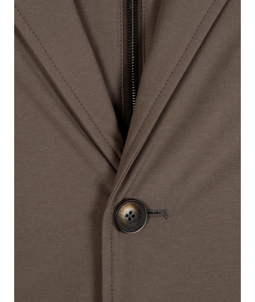 HERNO Коричневая полиэстеровая куртка, фото 3