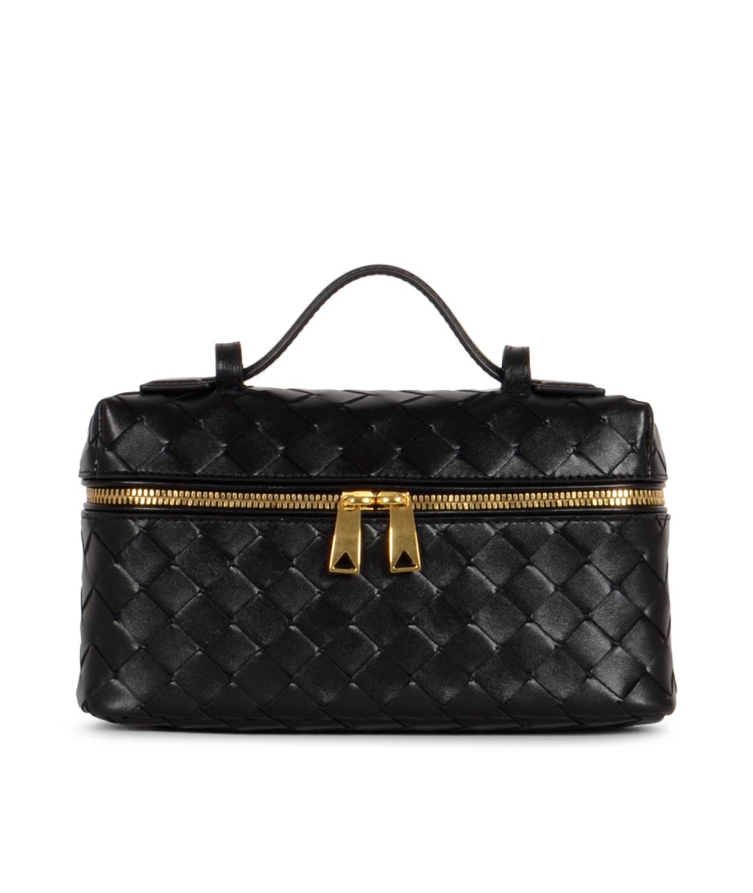 BOTTEGA VENETA Черная кожаная сумка через плечо, фото 1