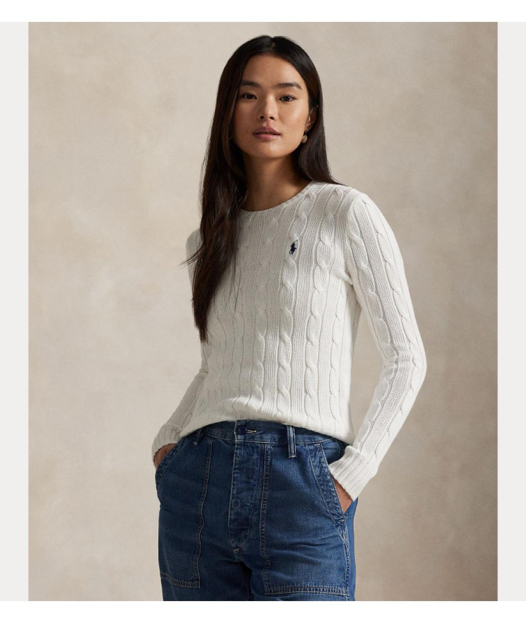 POLO RALPH LAUREN Белый хлопковый джемпер / свитер, фото 4