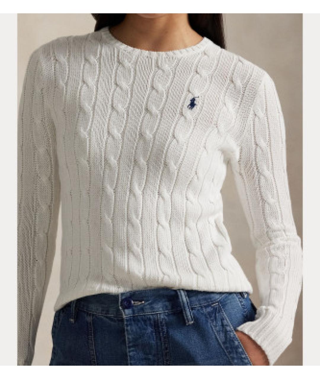 POLO RALPH LAUREN Белый хлопковый джемпер / свитер, фото 5
