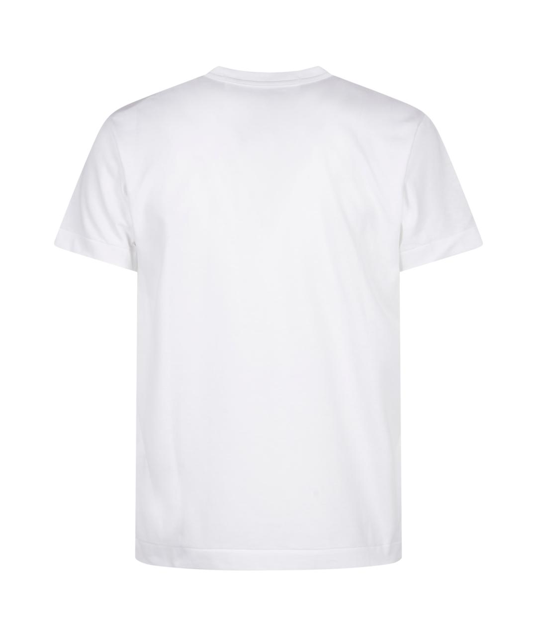 COMME DES GARÇONS PLAY Белая хлопковая футболка, фото 2