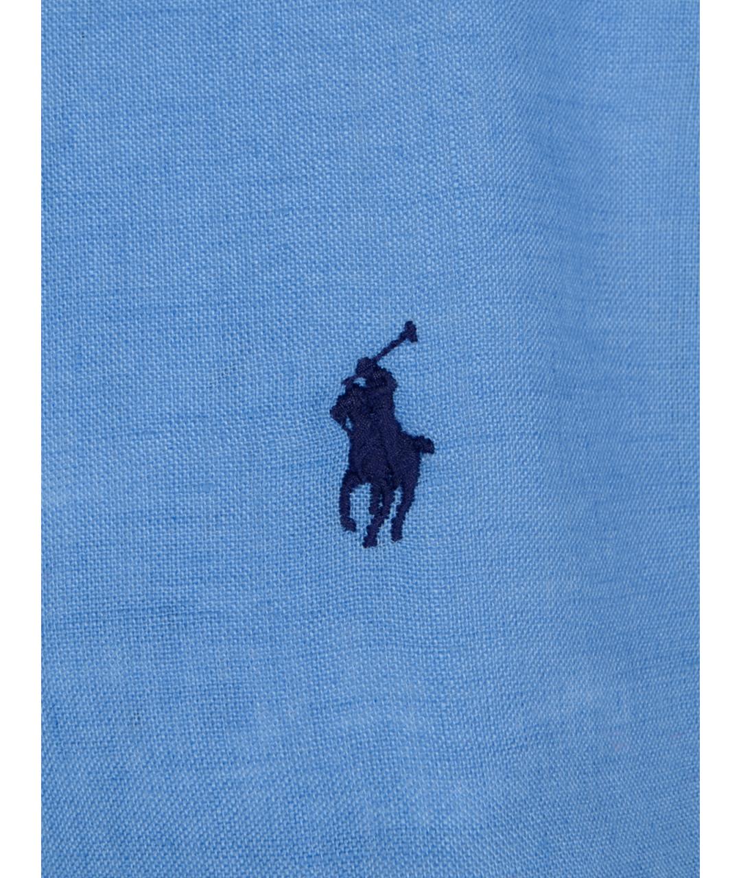 POLO RALPH LAUREN Синяя льняная рубашка, фото 3