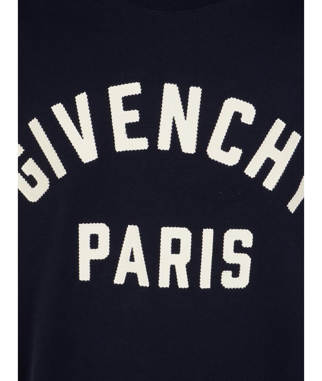 GIVENCHY Темно-синяя хлопковая футболка, фото 3