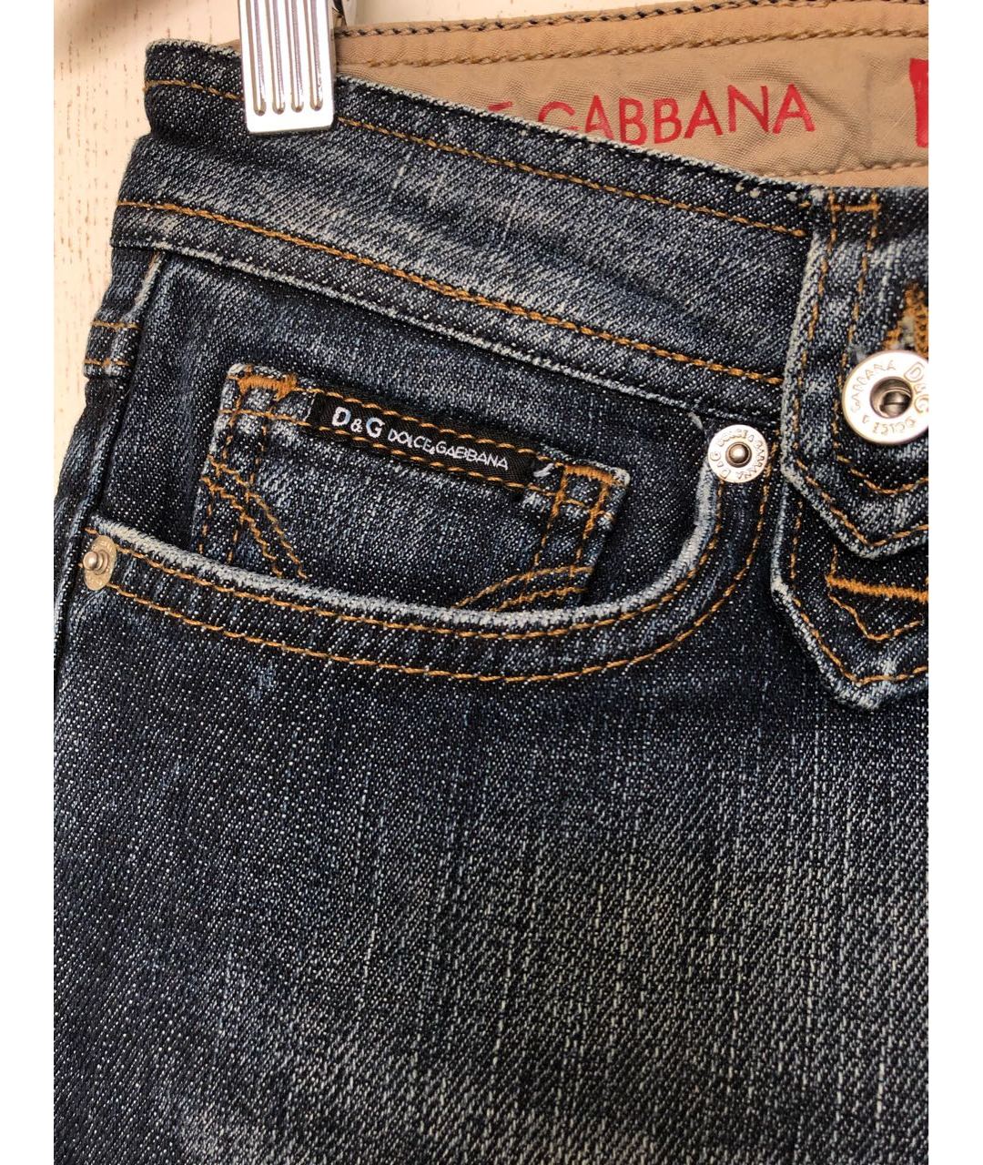 DOLCE&GABBANA Синие хлопковые прямые джинсы, фото 3