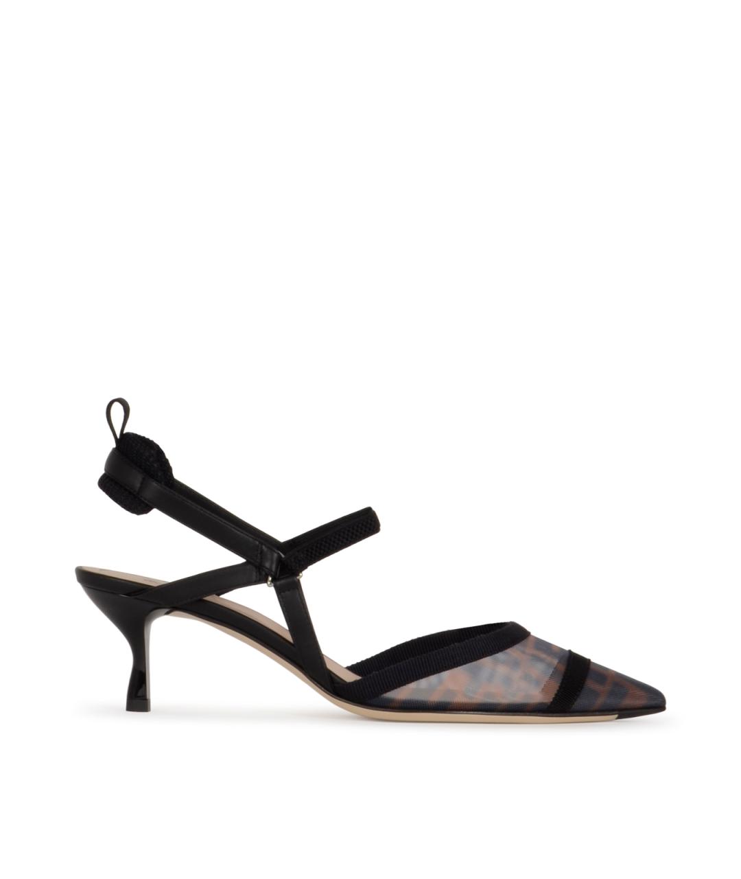 FENDI Черные текстильные туфли, фото 1