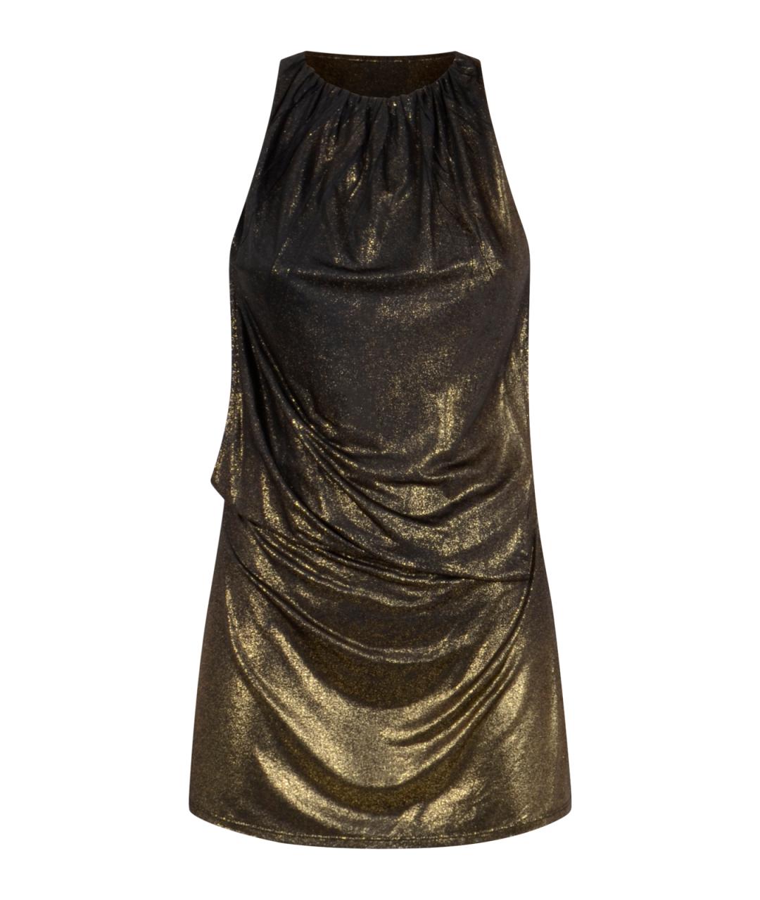 DIESEL Золотое ацетатное вечернее платье, фото 1