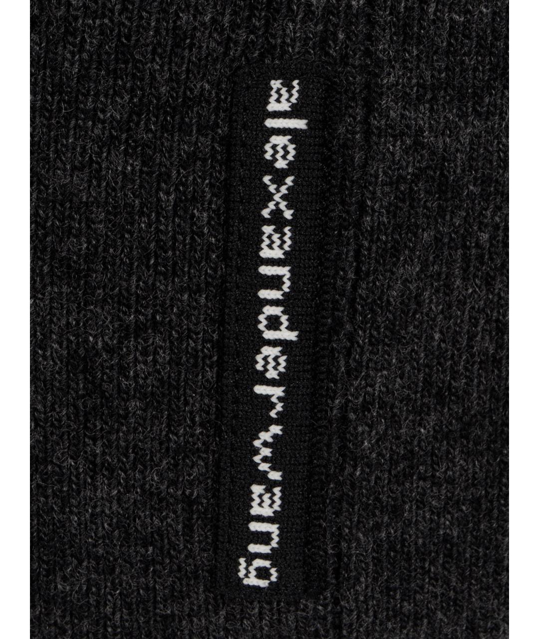 ALEXANDER WANG Антрацитовая шерстяная юбка мини, фото 3