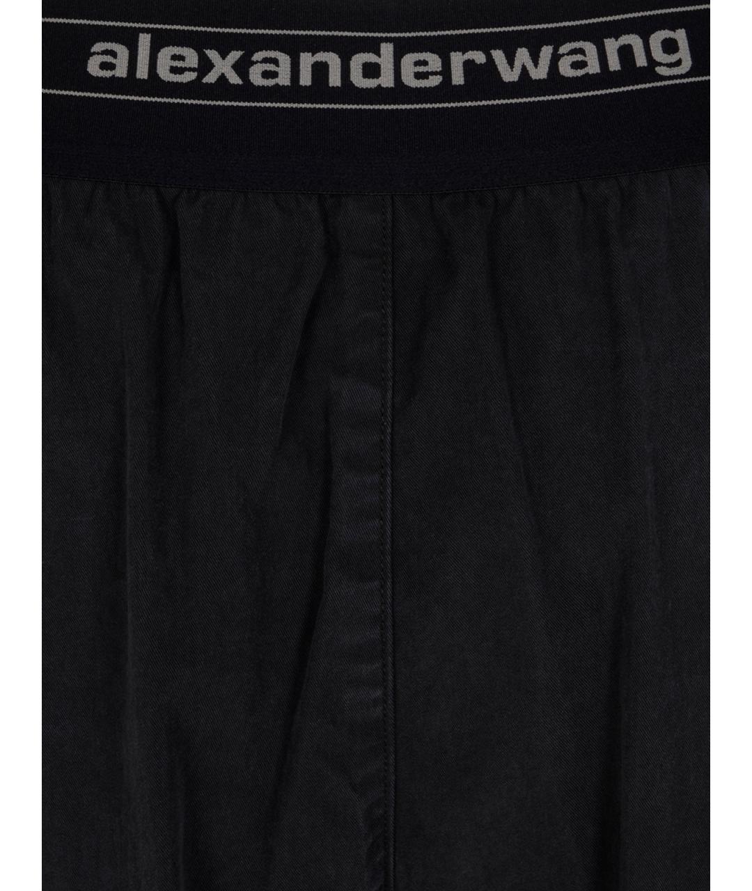 ALEXANDER WANG Черные полиэстеровые прямые брюки, фото 3