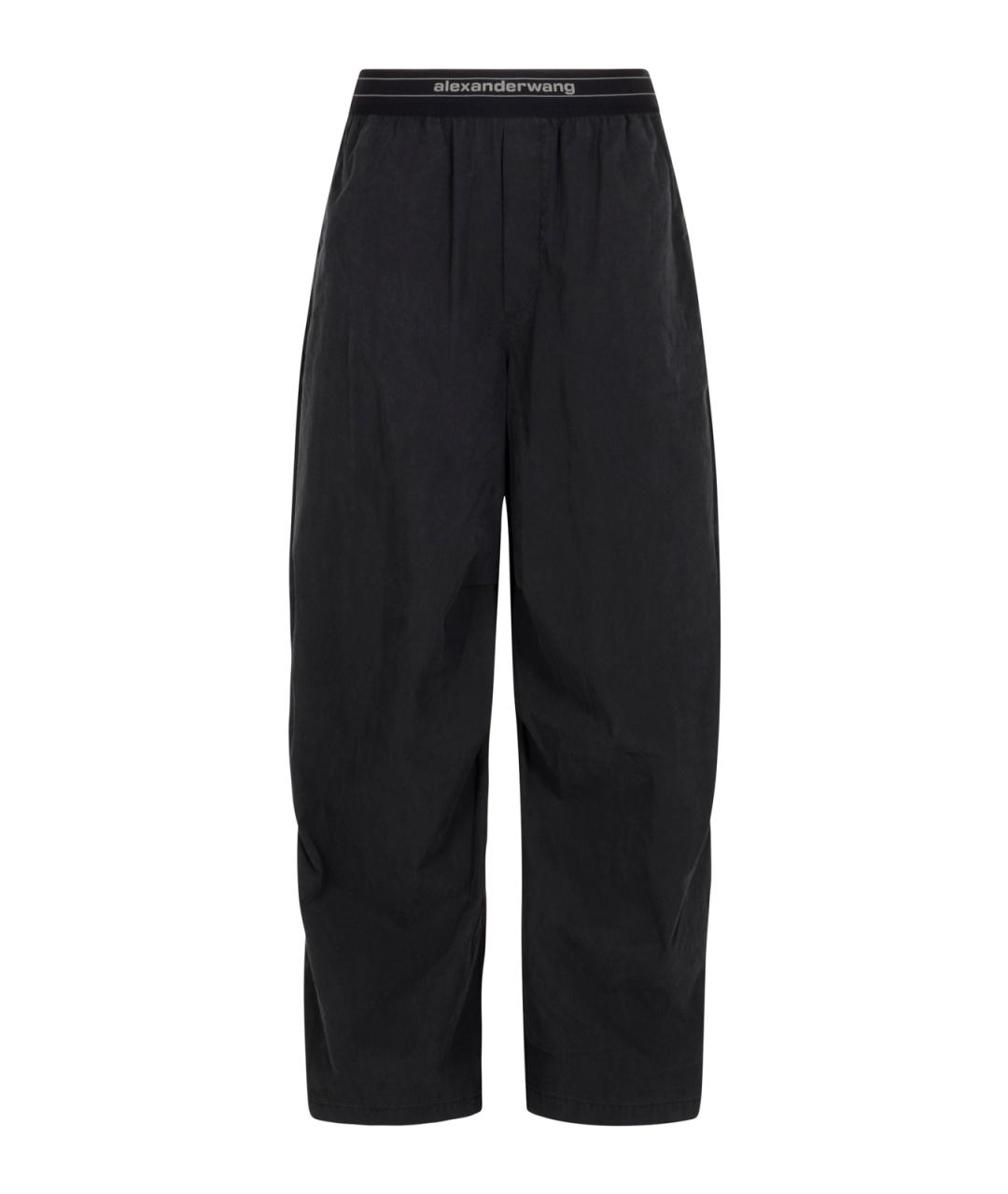 ALEXANDER WANG Черные полиэстеровые прямые брюки, фото 1