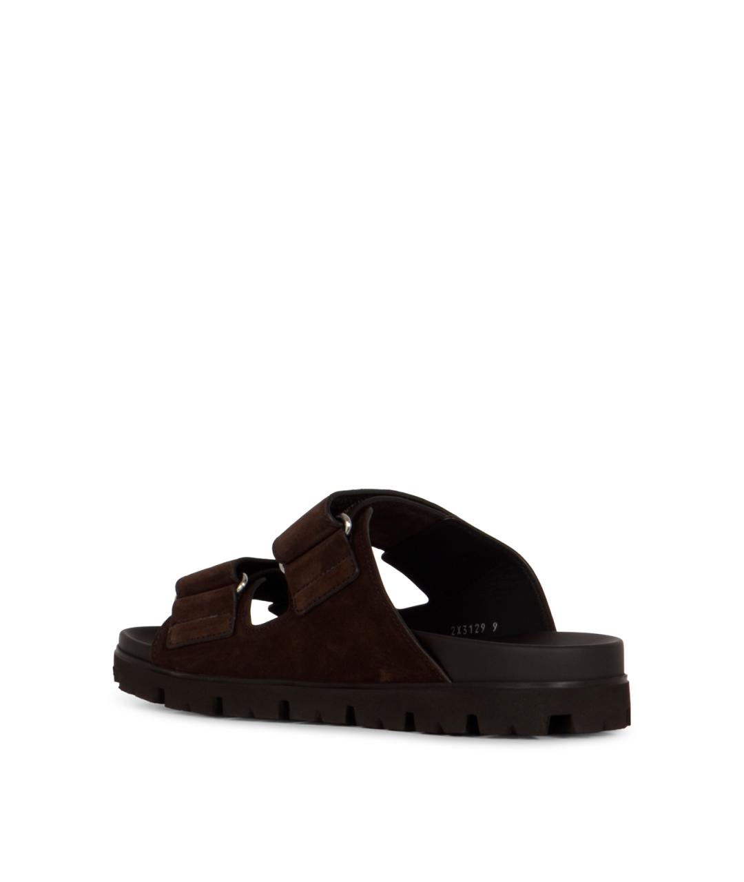 PRADA Коричневые замшевые сандалии, фото 3