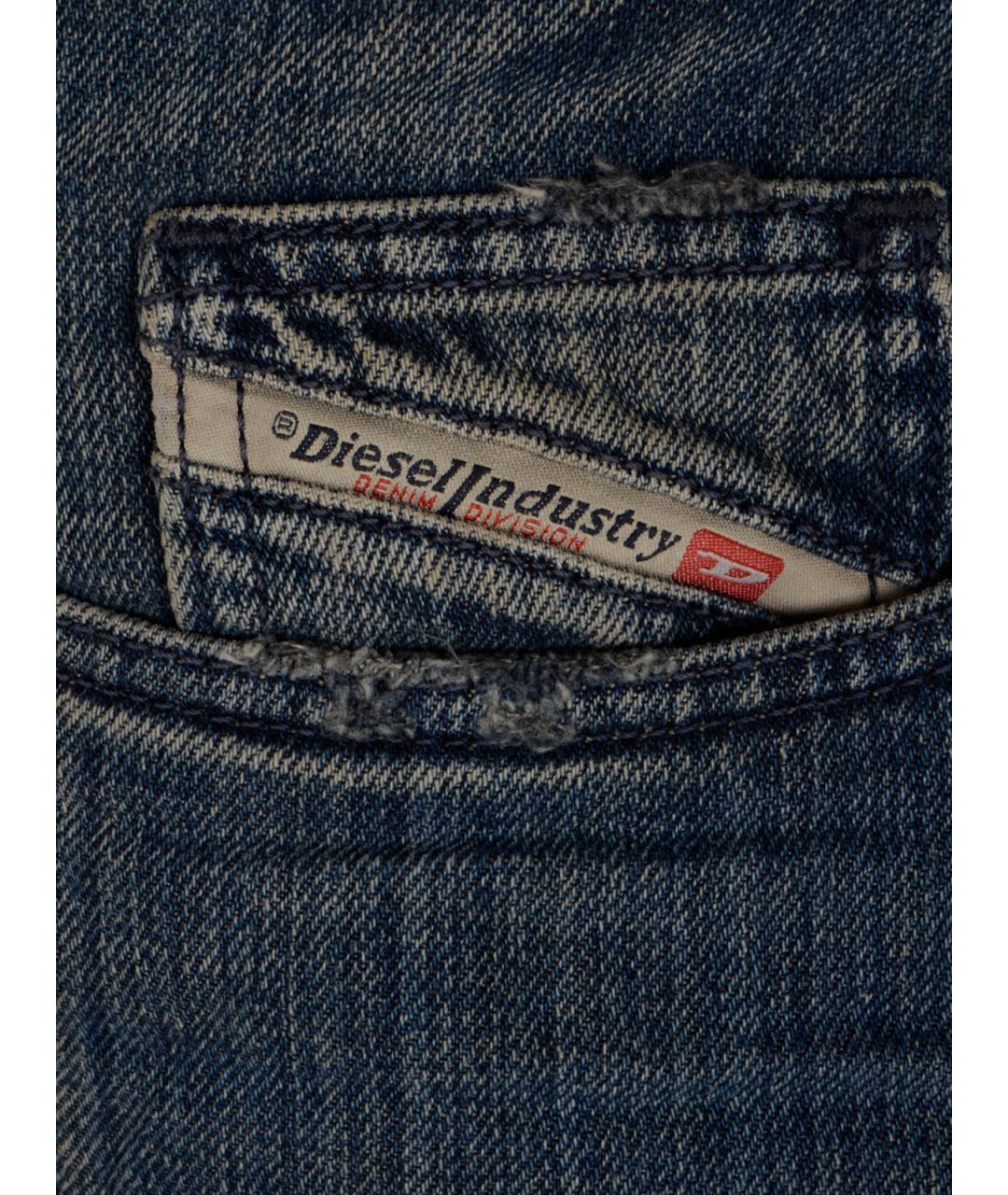 DIESEL Синие хлопковые прямые джинсы, фото 3
