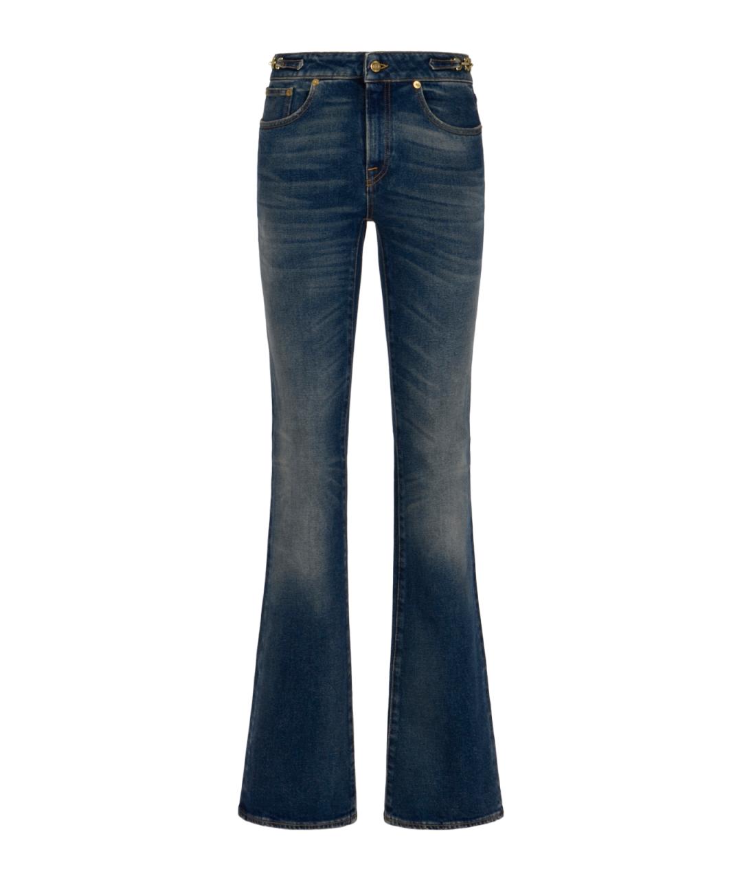 GOLDEN GOOSE DELUXE BRAND Синие хлопковые джинсы клеш, фото 1