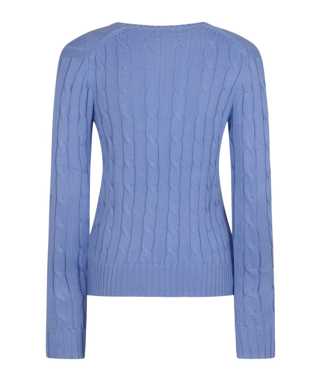POLO RALPH LAUREN Голубой хлопковый джемпер / свитер, фото 2