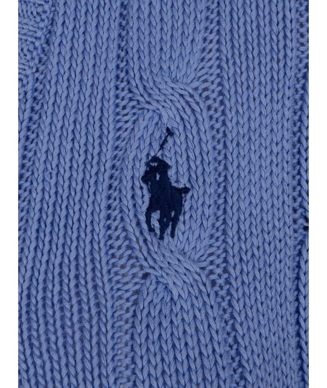POLO RALPH LAUREN Голубой хлопковый джемпер / свитер, фото 3