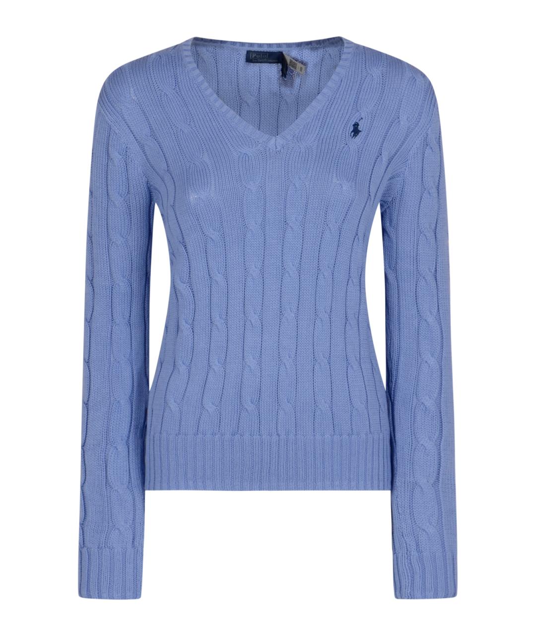 POLO RALPH LAUREN Голубой хлопковый джемпер / свитер, фото 1