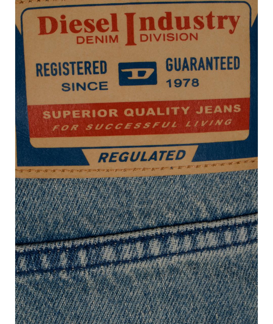 DIESEL Синие хлопковые прямые джинсы, фото 3