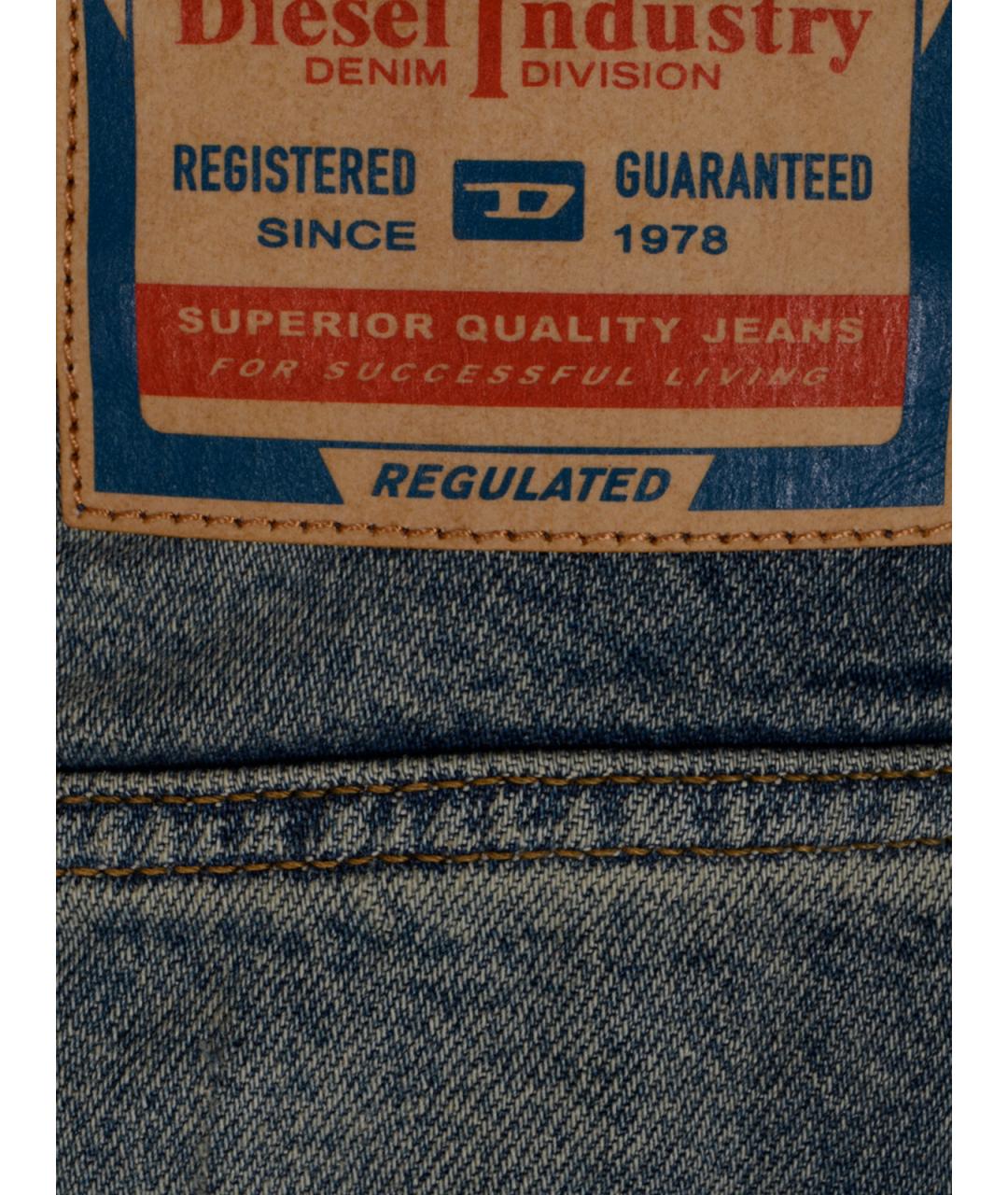 DIESEL Синие хлопковые прямые джинсы, фото 3