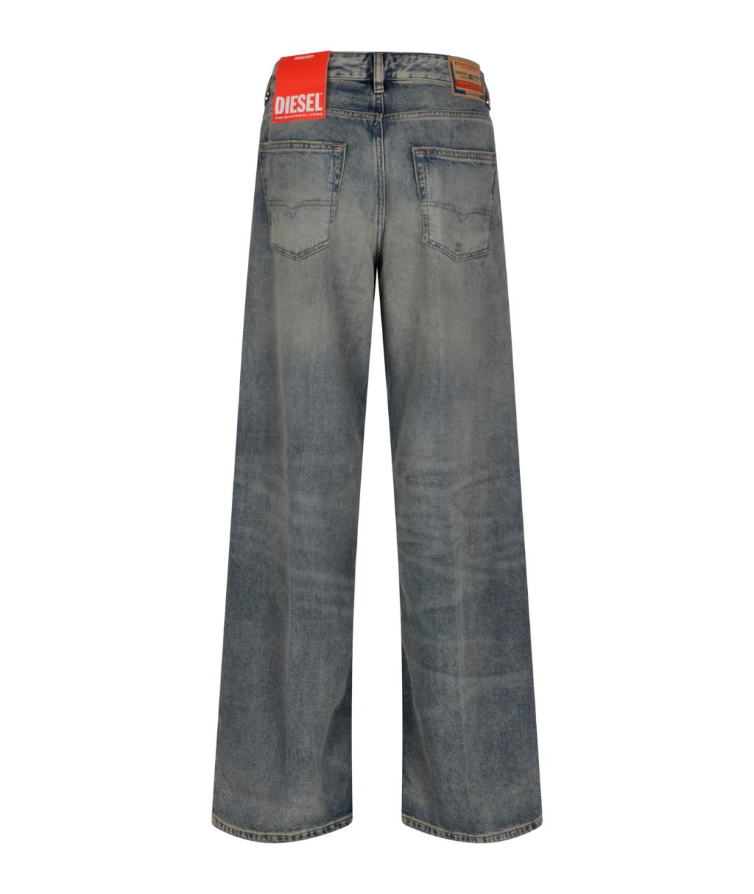 DIESEL Синие хлопковые прямые джинсы, фото 2