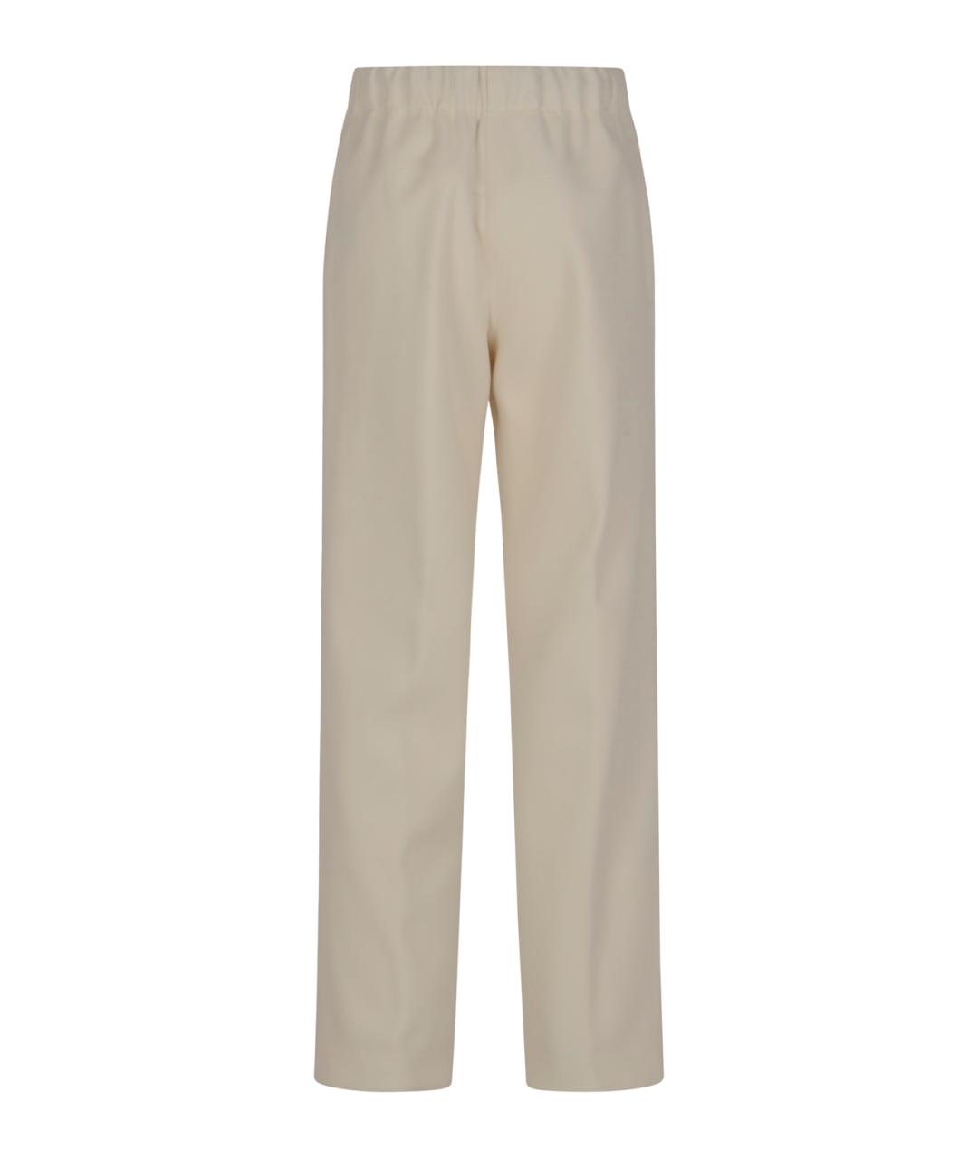 MONCLER GRENOBLE Белые полиэстеровые прямые брюки, фото 2