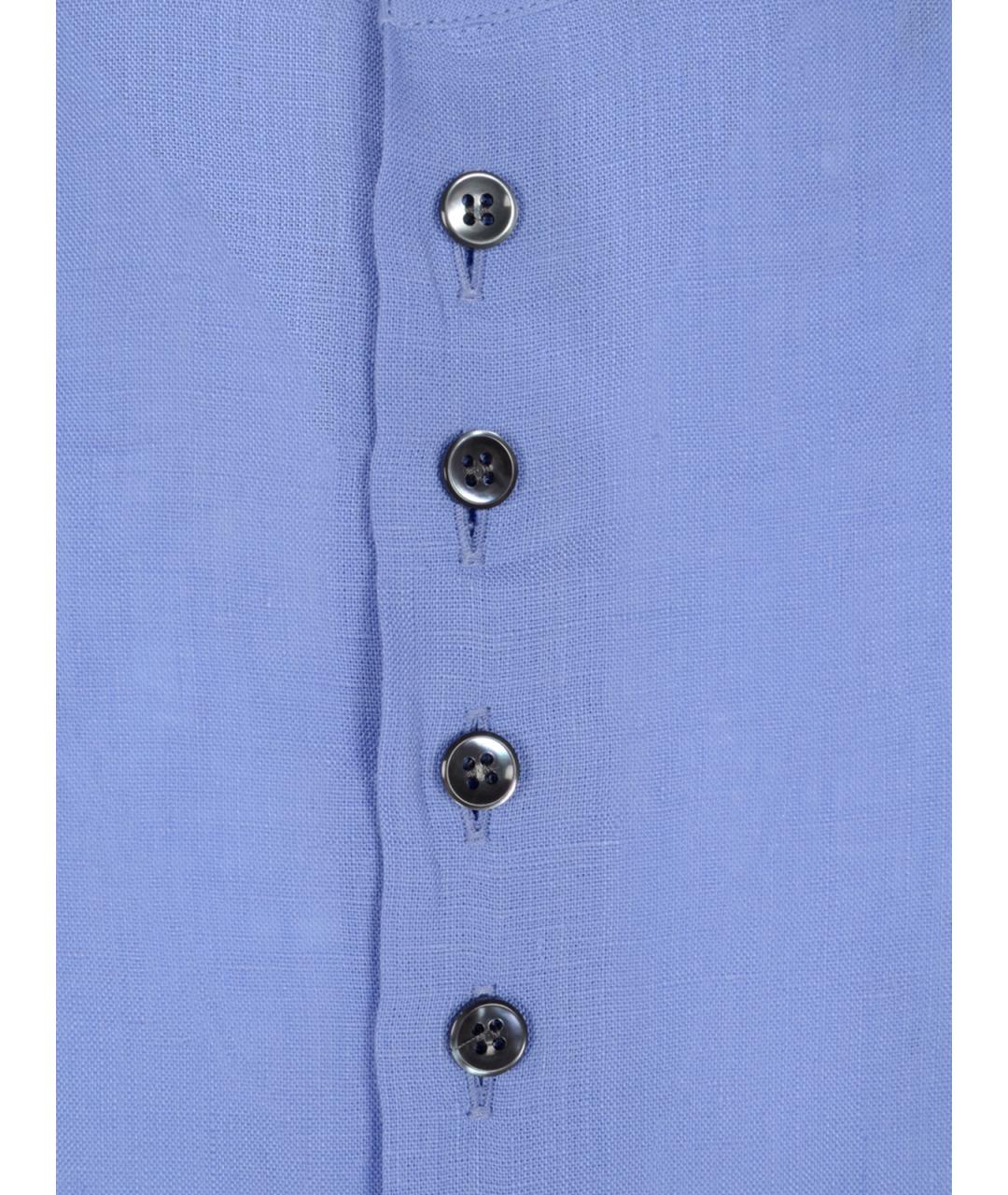 GIORGIO ARMANI Голубая льняная кэжуал рубашка, фото 3